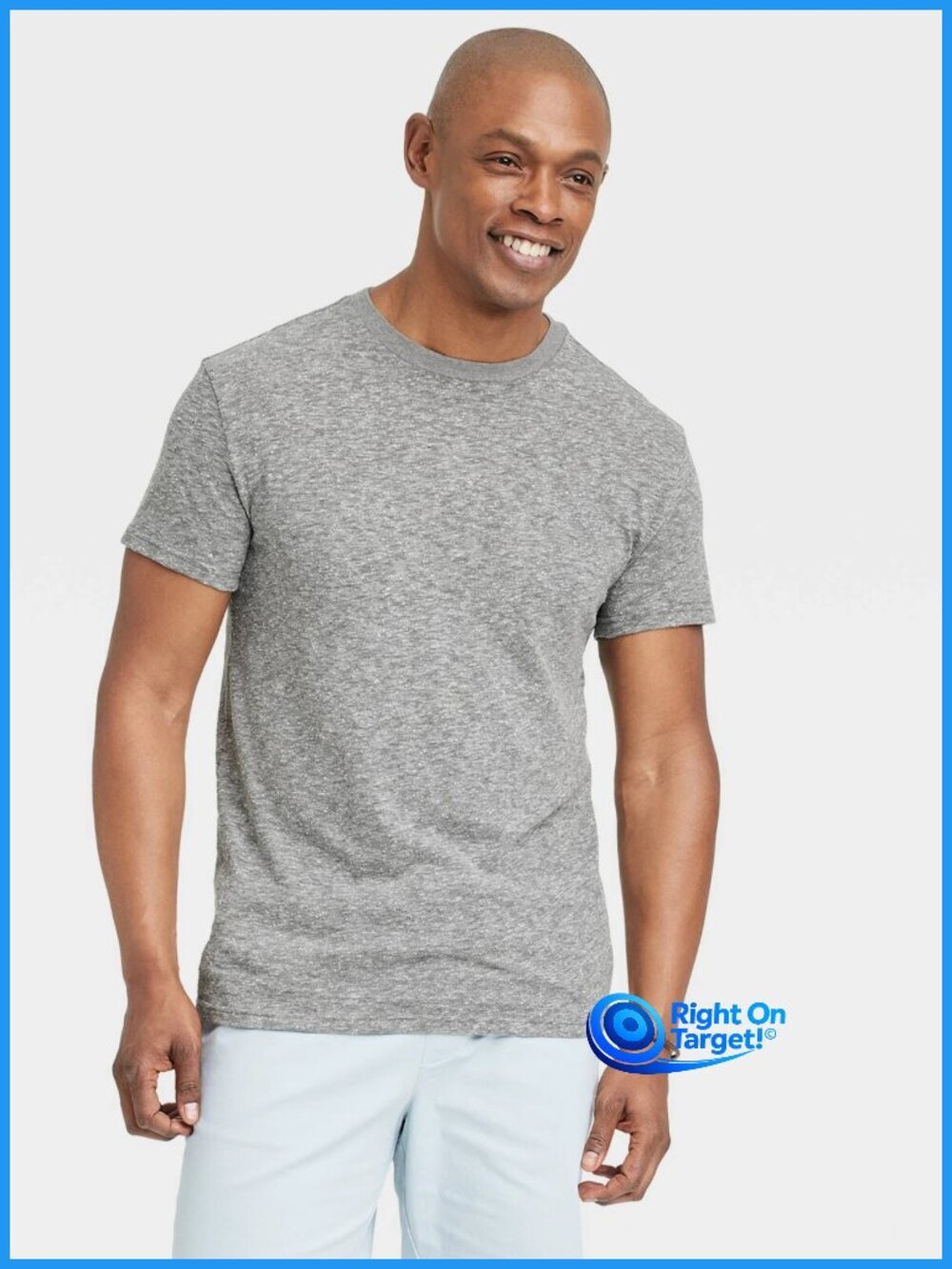 Large - Mens Standard Fit Short Sleeve Crewneck TShirt - Goodfellow - Gray